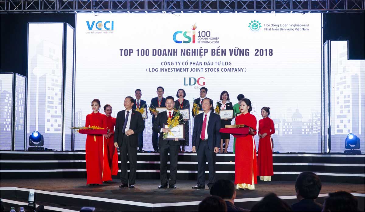 ldg group dat top 100 danh nghiep phat trien ben vung nam 2018