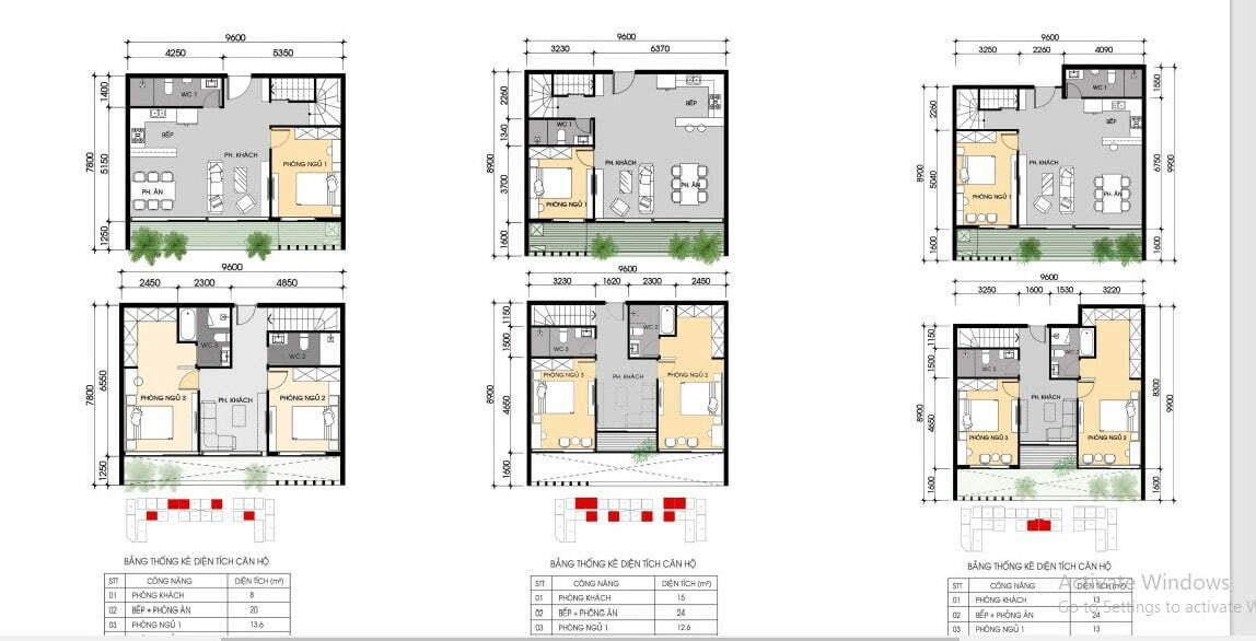 thiết kế căn duplex 122 m2 và 218 m2 và 140 m2