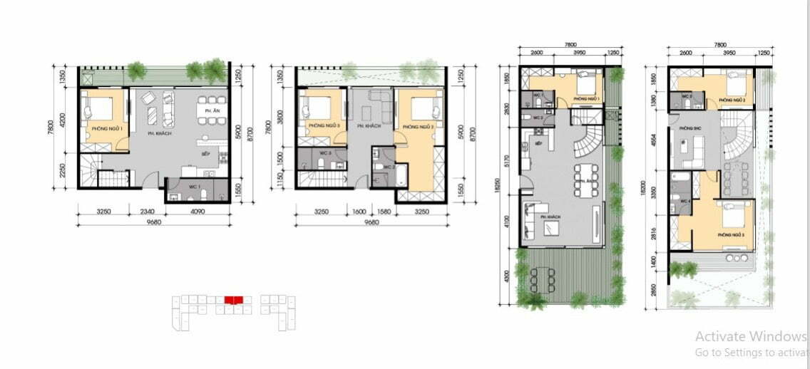 thiết kế căn duplex 129 m2 và 223 m2