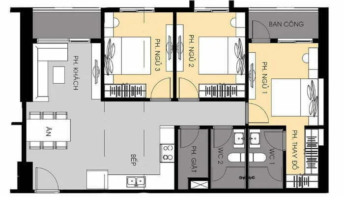 94m2 thiết kế căn hộ 3 pn 94 m2