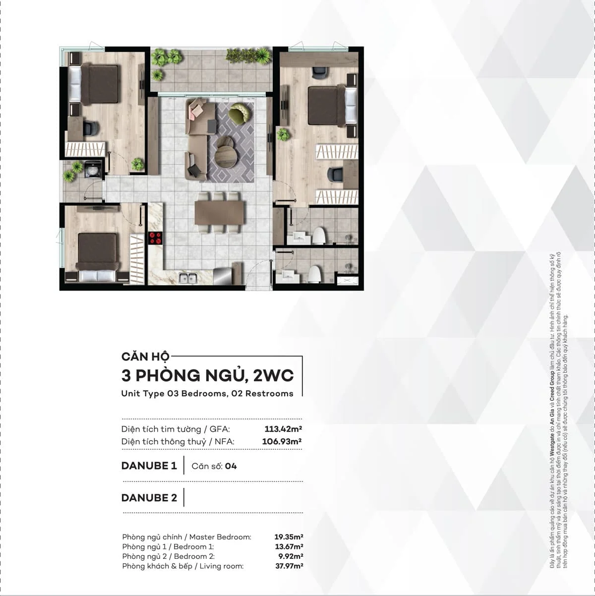 thiet-ke-can-ho-3pn-west-gate thiết kế căn hộ 3 phòng ngủ