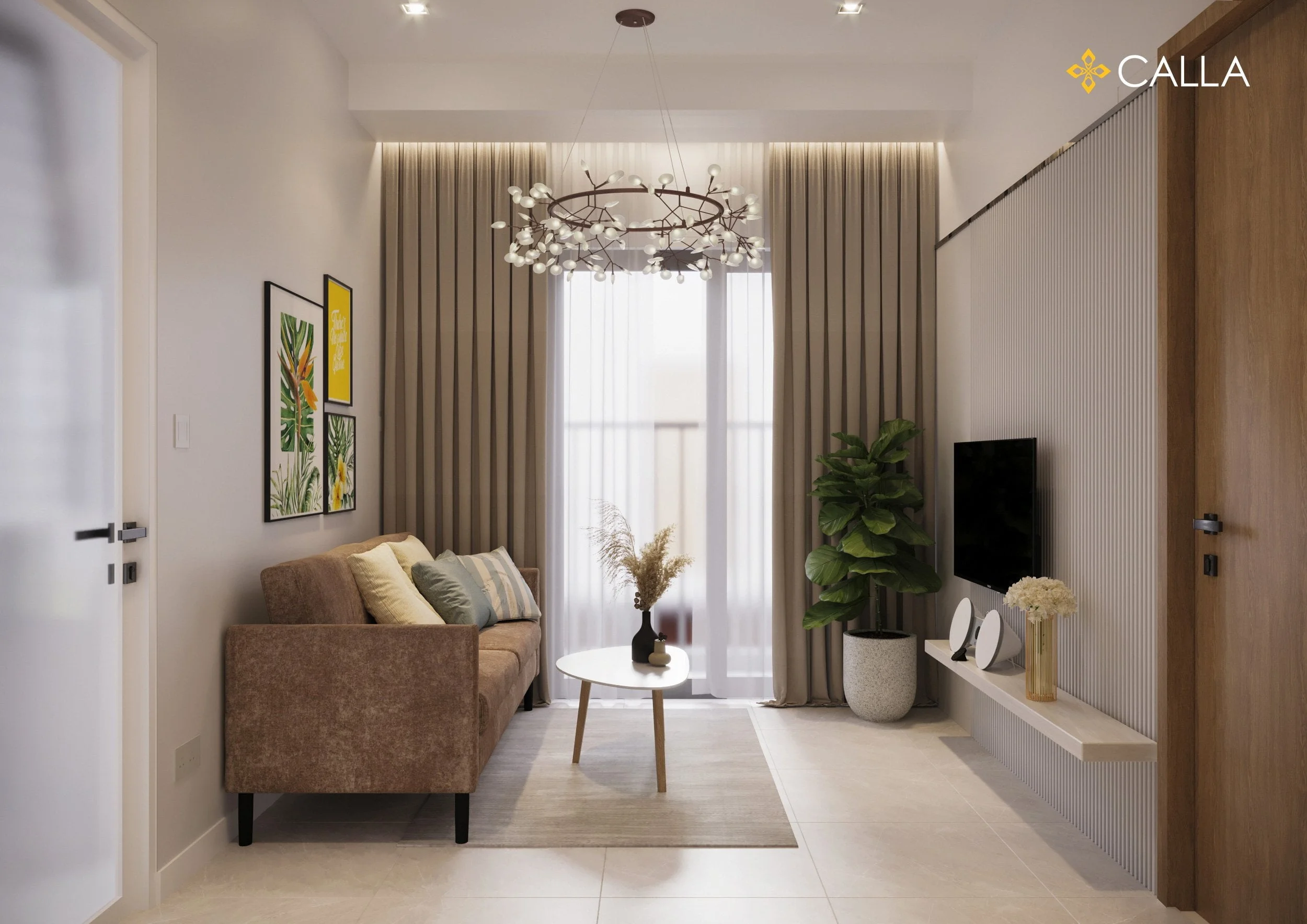 phòng khách căn hộ calla