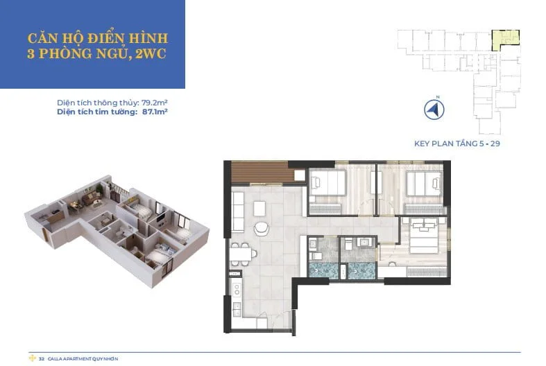 thiết kế căn hộ 3 PN