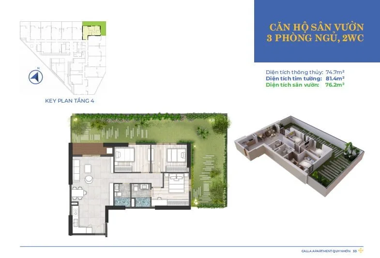 thiết kế căn hộ sân vườn
