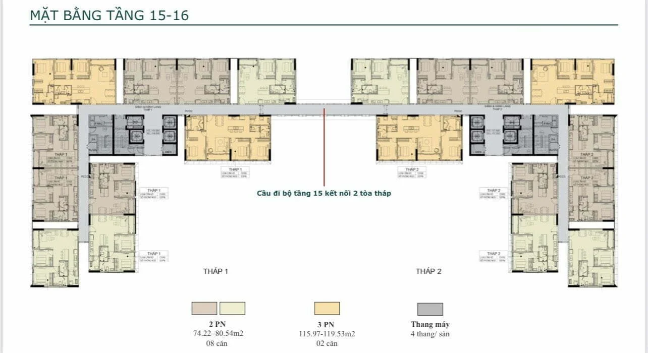 1516 mặt bằng tầng 15-16 dự án