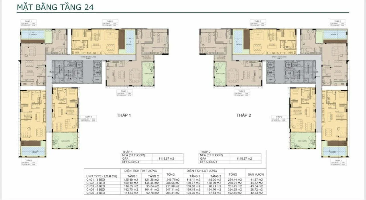 24 mặt bằng tầng 24 dự án
