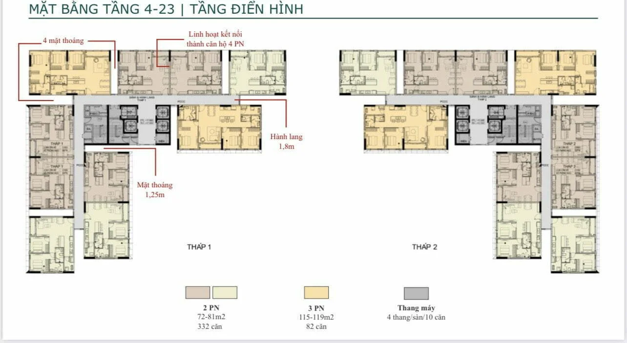 423 mặt bằng tầng 4 -23 dự án
