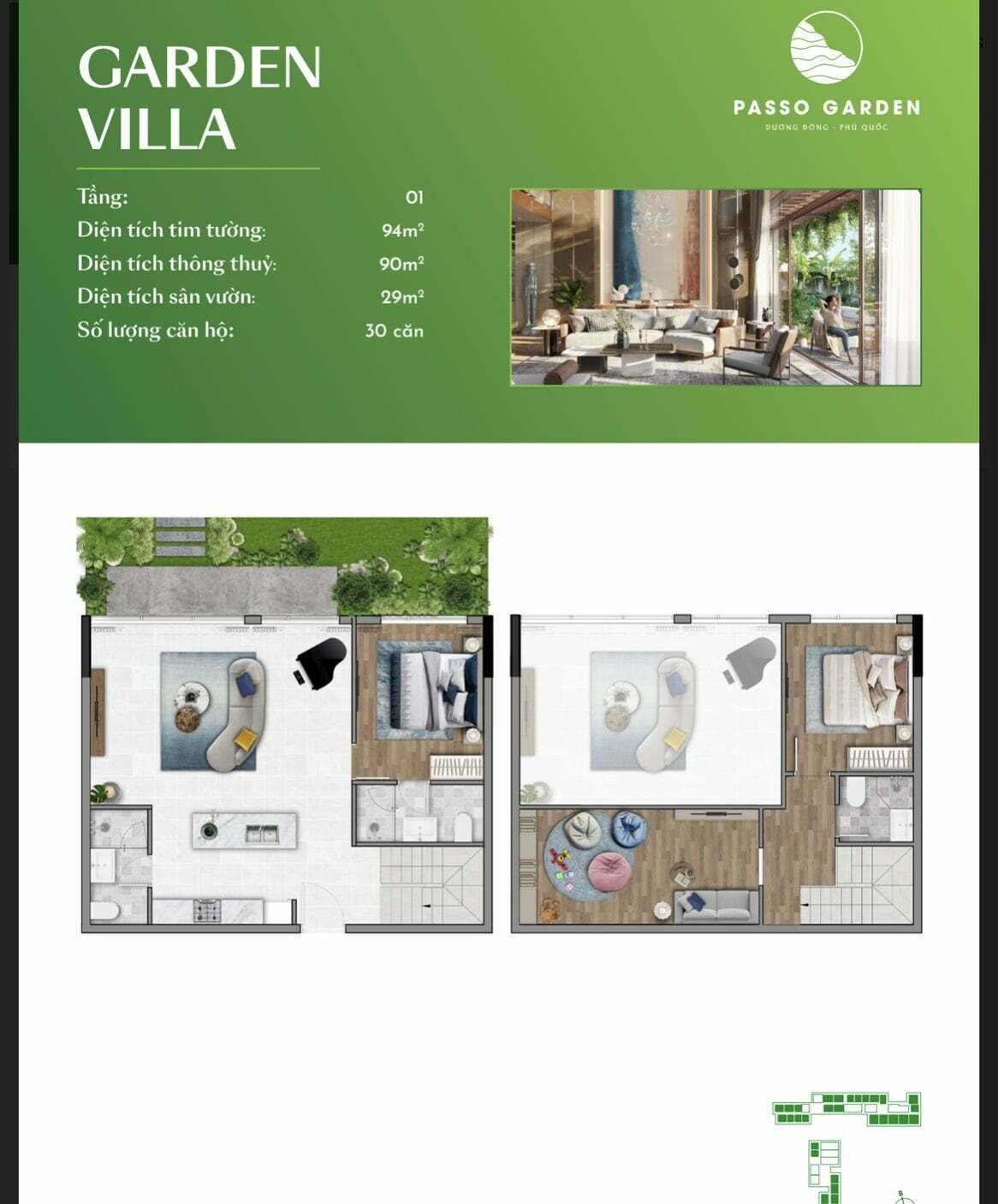 thiết kế căn hộ garden villa