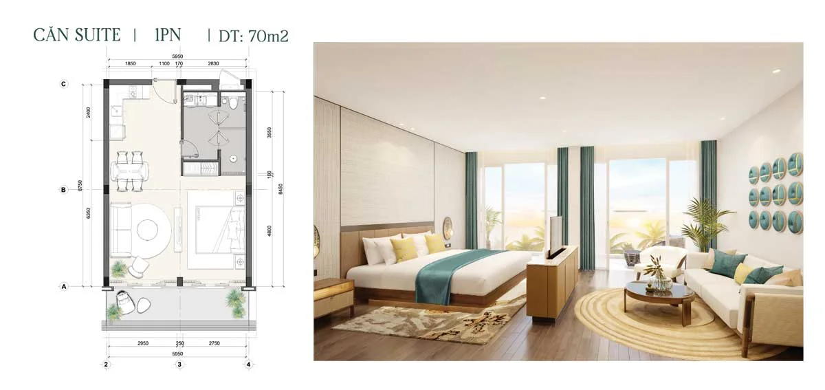 Can-Suite-1PN-70m2-Grand-Mercure-Phan-Thiet thiết kế căn hộ 1 phòng ngủ