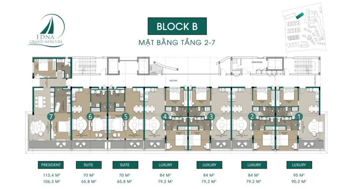 mat-bang-block-b-edna-grand-mercure mặt bằng tầng 2-7