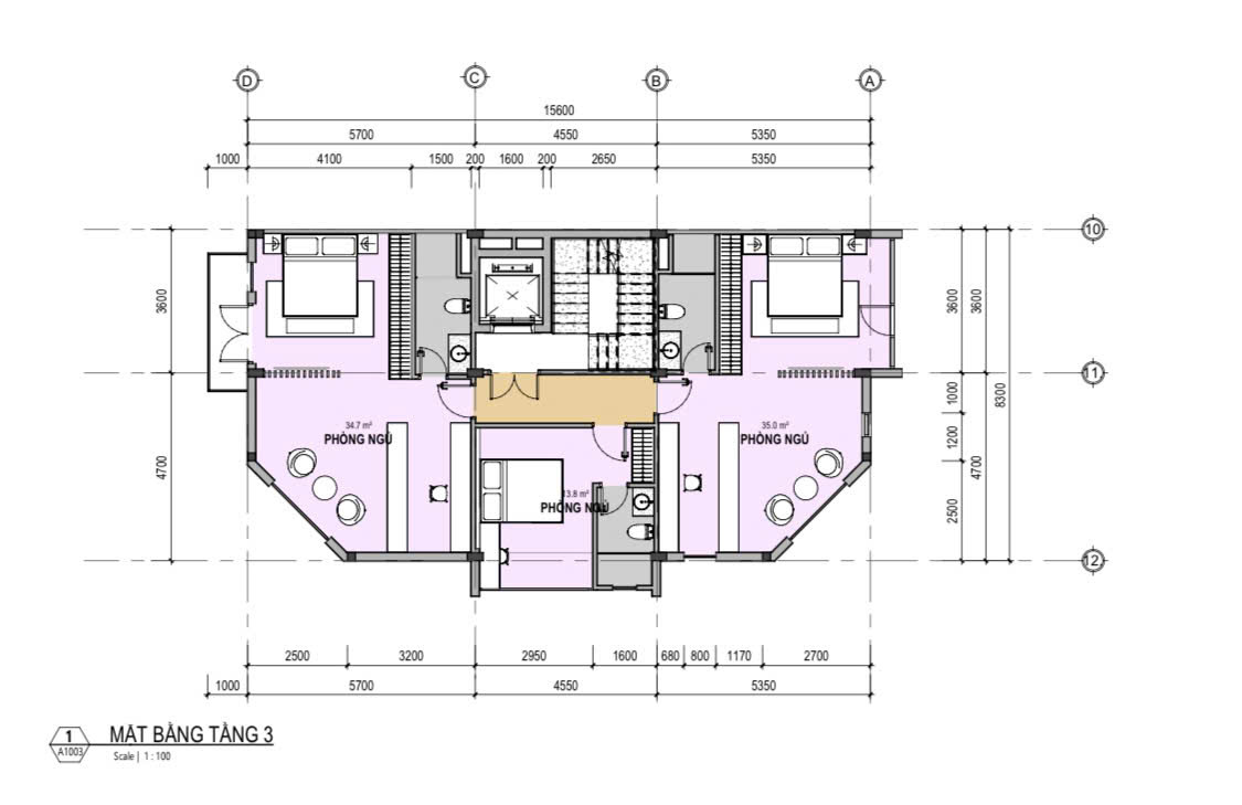 mặt bằng tầng 3