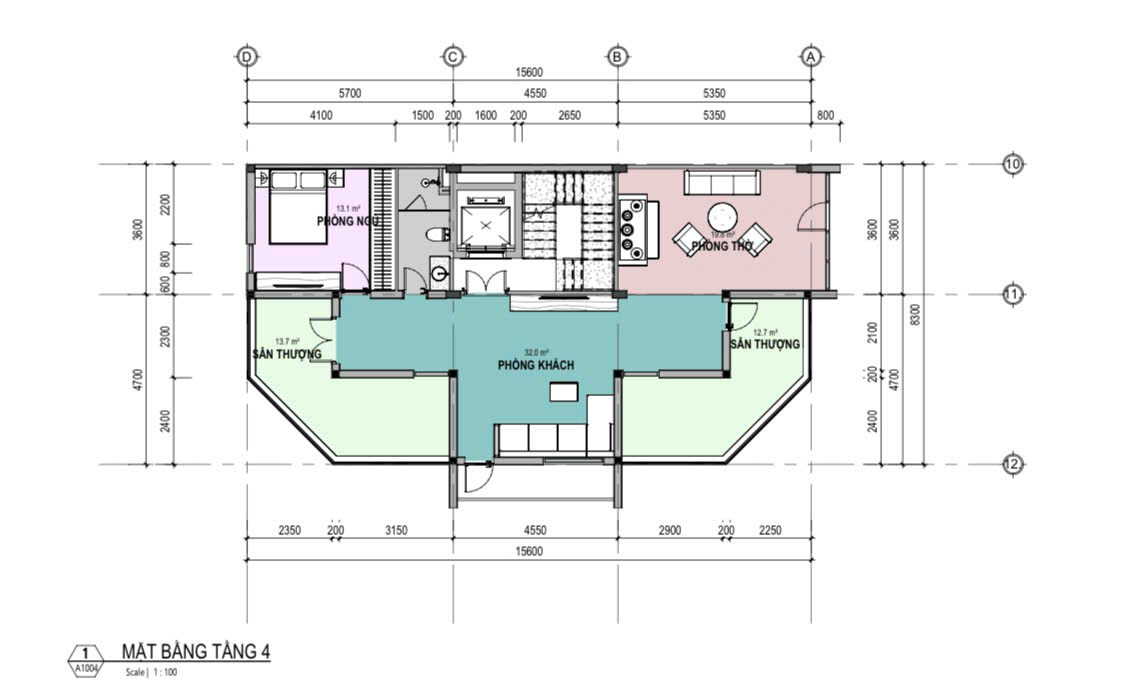 mặt bằng tầng 4